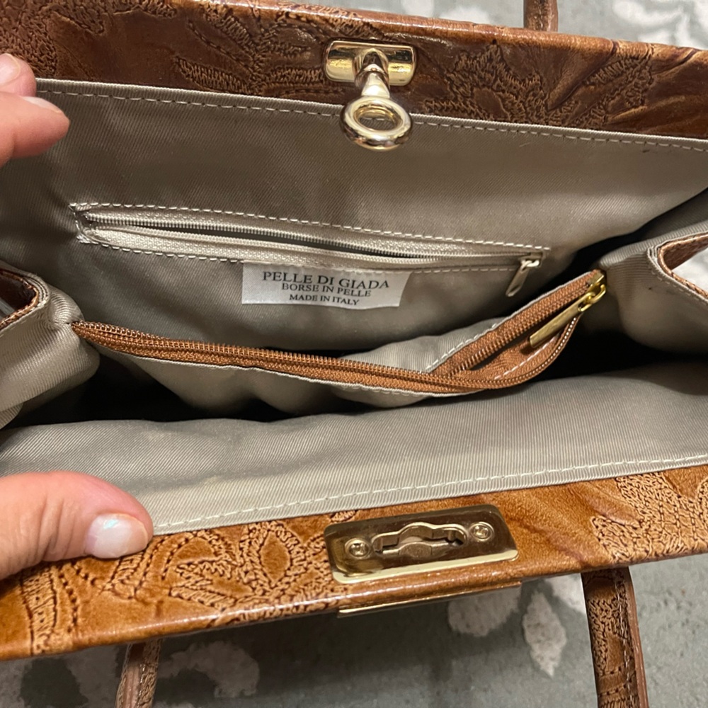 πPELLE DI GIADA BORSE ON PELLE. MADE IN ITALY, Elegant Brown Leather Handbag - Picture 10 of 16